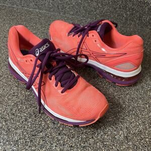 Asics Gel Nimbus 19 Running Shoes Womens Sz 10 Orange Athletic Trainers Sneakers